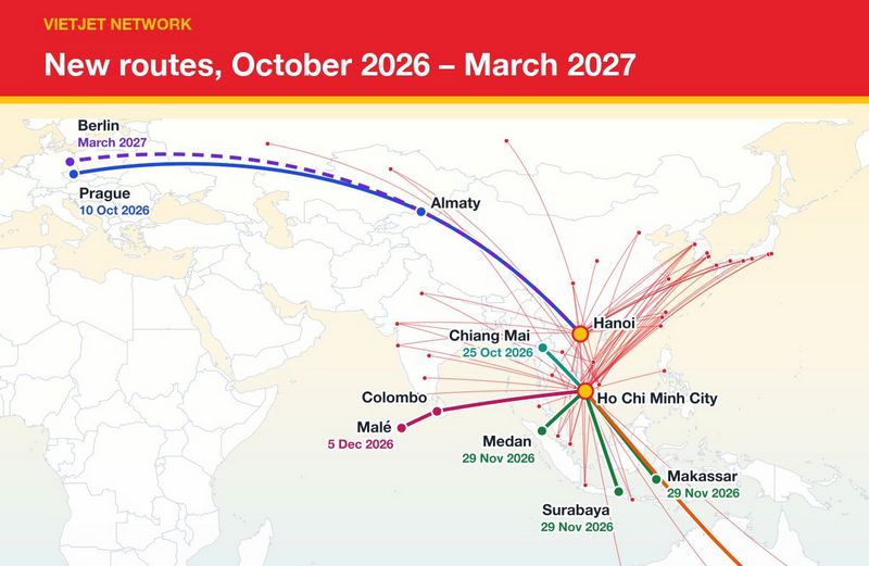 Vietjet маршрутная сеть