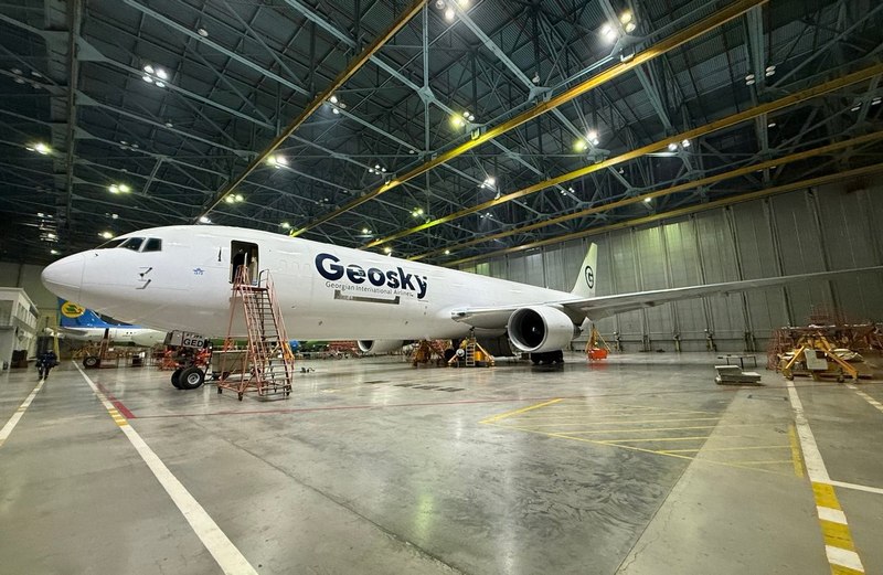 Georgia’s Geosky Airlines sends its Boeing 767-300 to Tashkent for maintenance