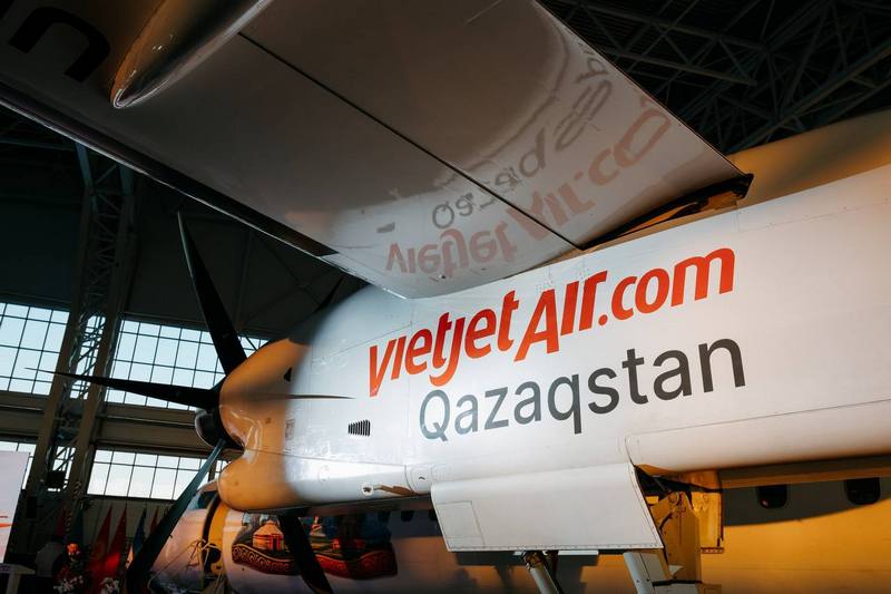 Kazakhstan's Vietjet Qazaqstan's DHC aircraft in new livery