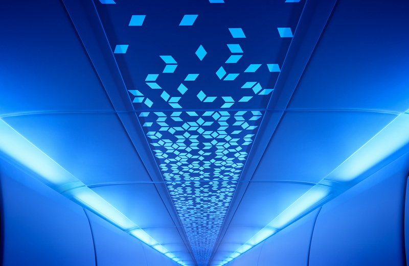 Airbus Airspace Ambient lighting in A320 Cabin