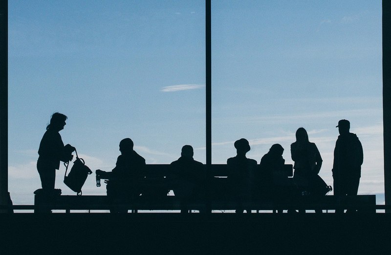 Passengers at an airport