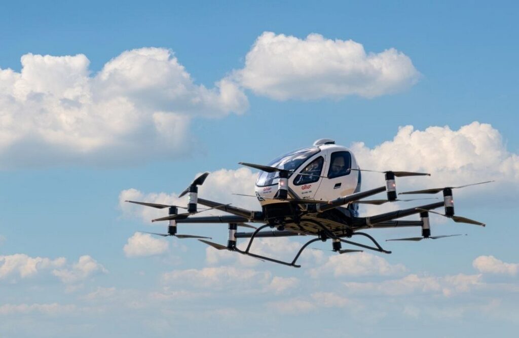 Kazakhsta’s first passenger-carrying autonomous flight using eHang EH216-S